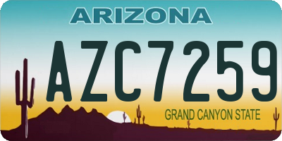 AZ license plate AZC7259