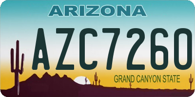 AZ license plate AZC7260