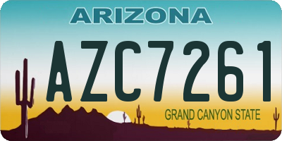 AZ license plate AZC7261
