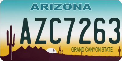 AZ license plate AZC7263