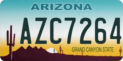 AZ license plate AZC7264