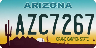 AZ license plate AZC7267
