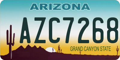 AZ license plate AZC7268