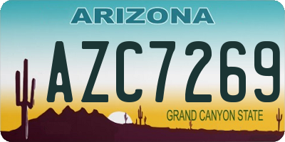AZ license plate AZC7269
