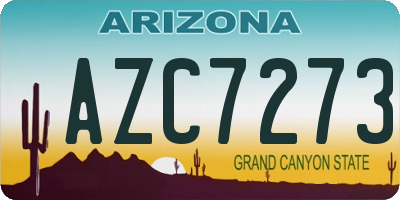 AZ license plate AZC7273