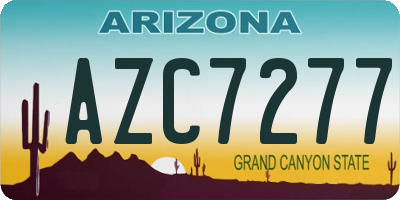 AZ license plate AZC7277