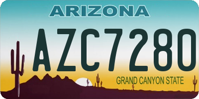 AZ license plate AZC7280