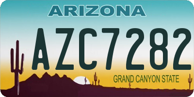 AZ license plate AZC7282