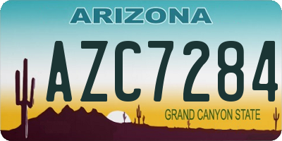 AZ license plate AZC7284
