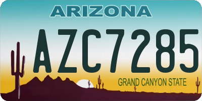AZ license plate AZC7285