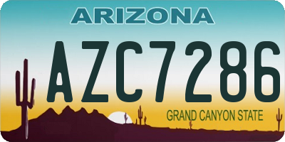 AZ license plate AZC7286