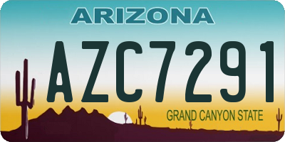 AZ license plate AZC7291