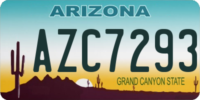 AZ license plate AZC7293