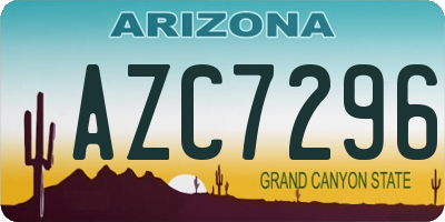 AZ license plate AZC7296