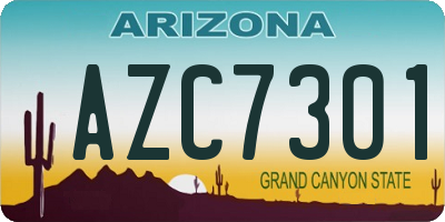 AZ license plate AZC7301