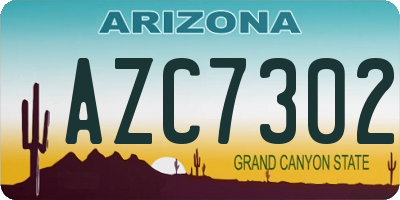 AZ license plate AZC7302