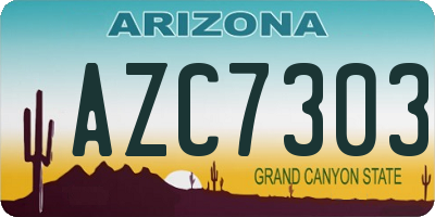 AZ license plate AZC7303