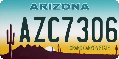 AZ license plate AZC7306