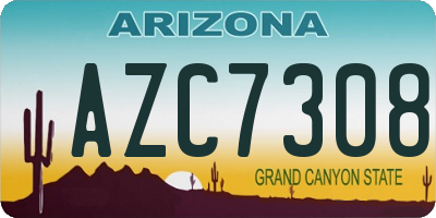 AZ license plate AZC7308