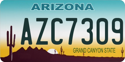 AZ license plate AZC7309