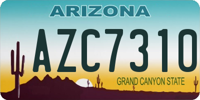 AZ license plate AZC7310