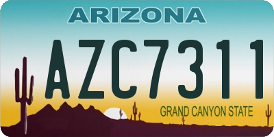 AZ license plate AZC7311