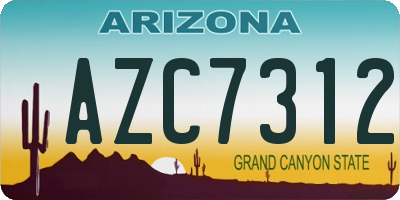 AZ license plate AZC7312