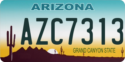 AZ license plate AZC7313