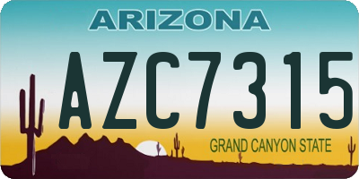 AZ license plate AZC7315