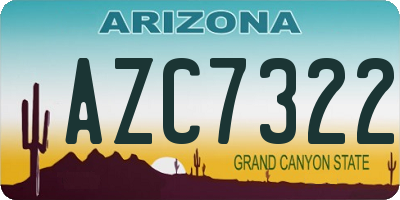 AZ license plate AZC7322