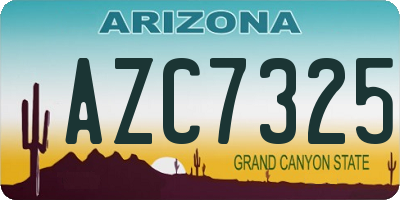 AZ license plate AZC7325