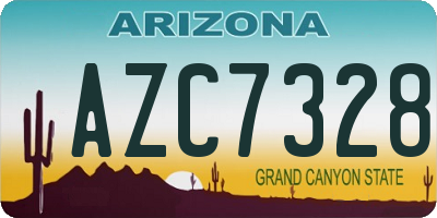 AZ license plate AZC7328