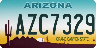 AZ license plate AZC7329