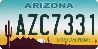 AZ license plate AZC7331
