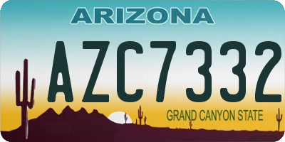 AZ license plate AZC7332
