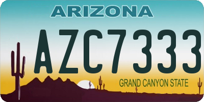 AZ license plate AZC7333