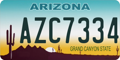 AZ license plate AZC7334
