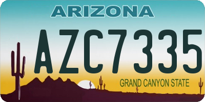 AZ license plate AZC7335