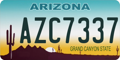AZ license plate AZC7337