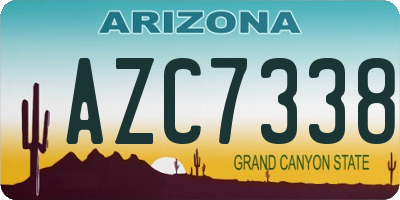AZ license plate AZC7338