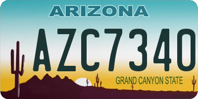 AZ license plate AZC7340
