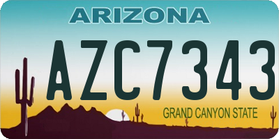 AZ license plate AZC7343