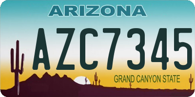 AZ license plate AZC7345