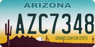 AZ license plate AZC7348