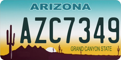 AZ license plate AZC7349