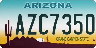 AZ license plate AZC7350