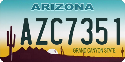 AZ license plate AZC7351