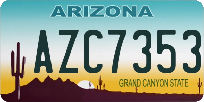 AZ license plate AZC7353