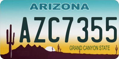 AZ license plate AZC7355