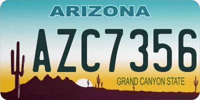 AZ license plate AZC7356
